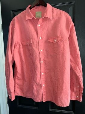 Sonoma Coral Pink Cotton Button-Down Shirt